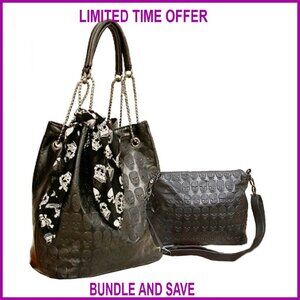 Large Faux Leather Hobo Tote Shoulder Bag with Chain Strap & Insert